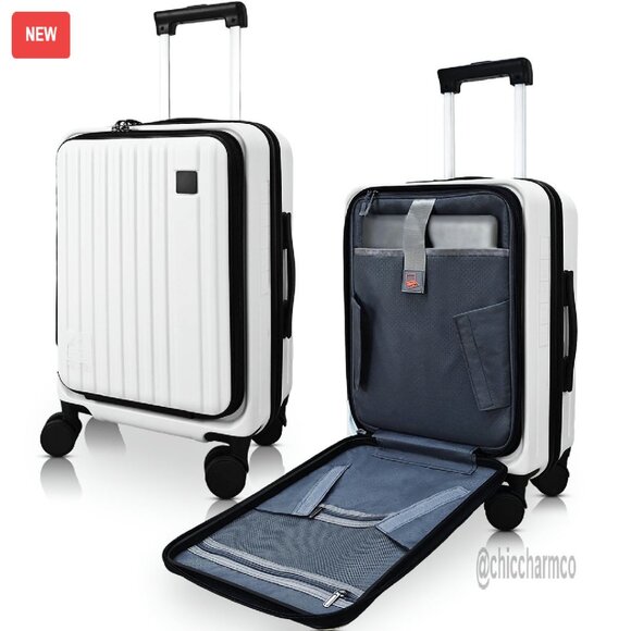 20 Inch Expandable Hard Shell Carry On Luggage with Laptop Compartment